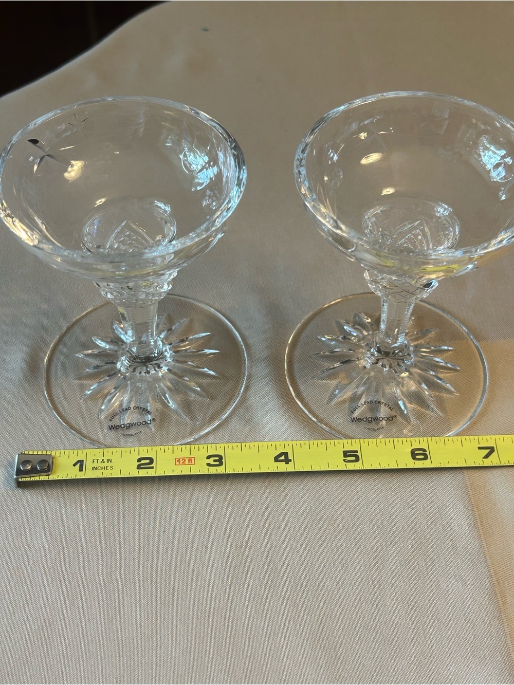 Wedgwood Clear Crystal Candle Sticks Holders - Set of 2 with Free Tapers Candles